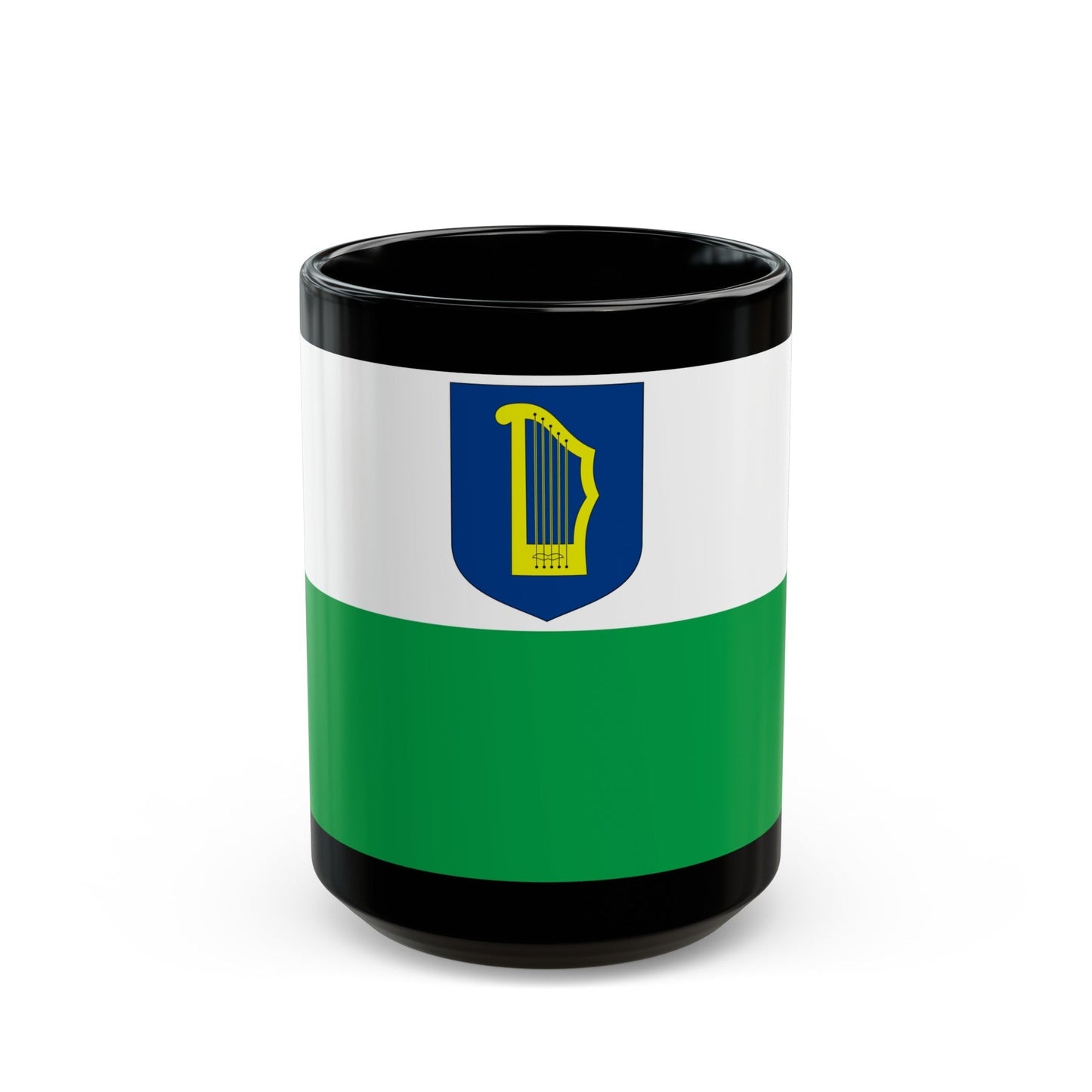 Flag of Petseri County Estonia - Black Coffee Mug-15oz-The Sticker Space