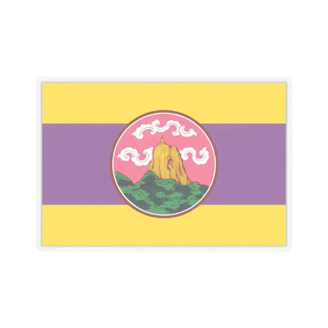 Flag of Phatthalung Province Thailand - STICKER Vinyl Kiss-Cut Decal 3 Inch Transparent - The Sticker Space