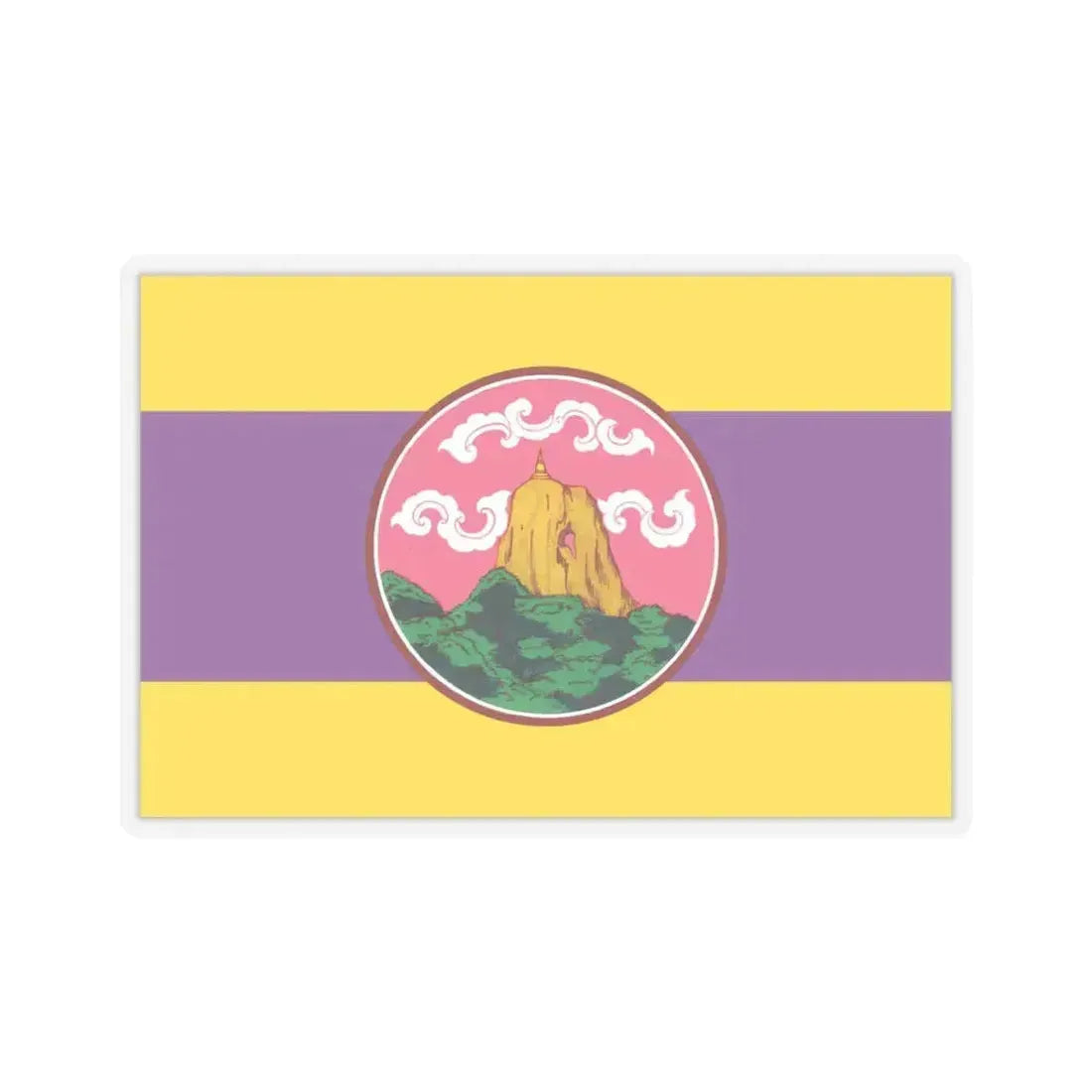 Flag of Phatthalung Province Thailand - STICKER Vinyl Kiss-Cut Decal 4 Inch Transparent - The Sticker Space