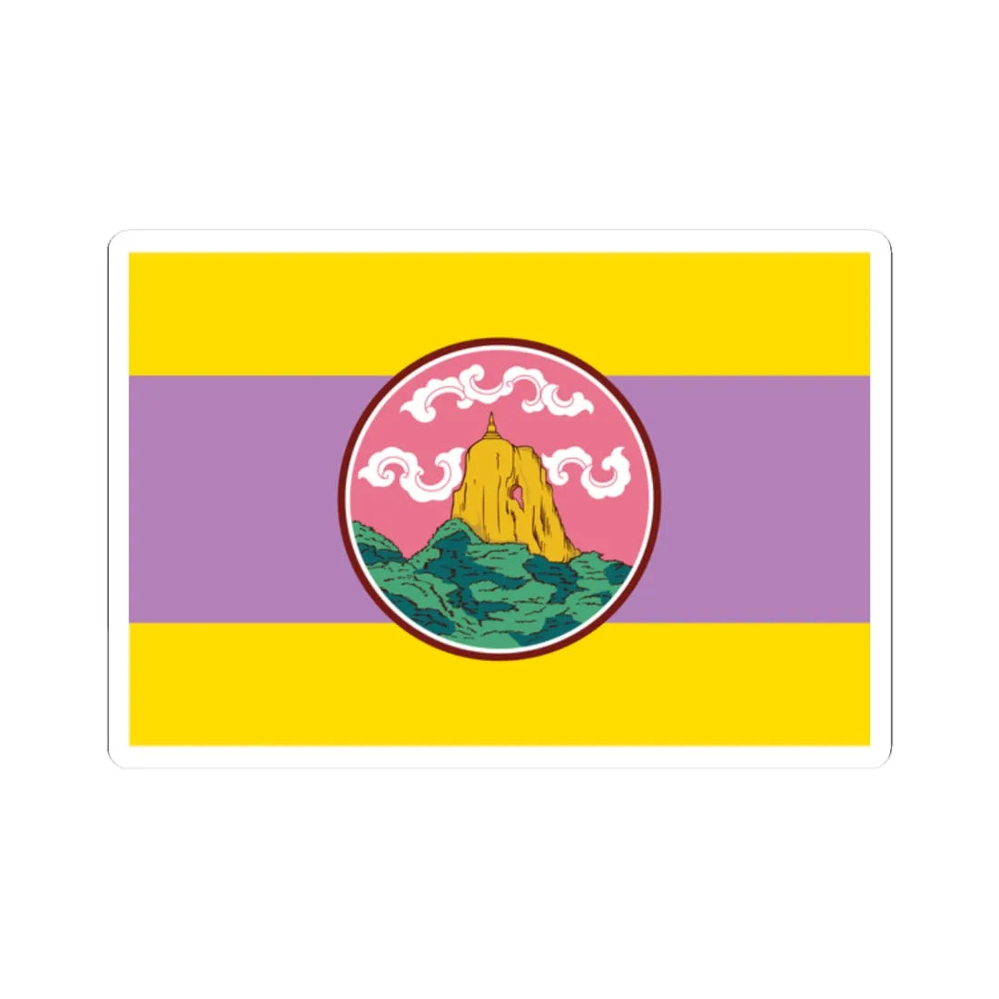 Flag of Phatthalung (Thailand) STICKER Vinyl Kiss-Cut Decal 2 Inch White - The Sticker Space