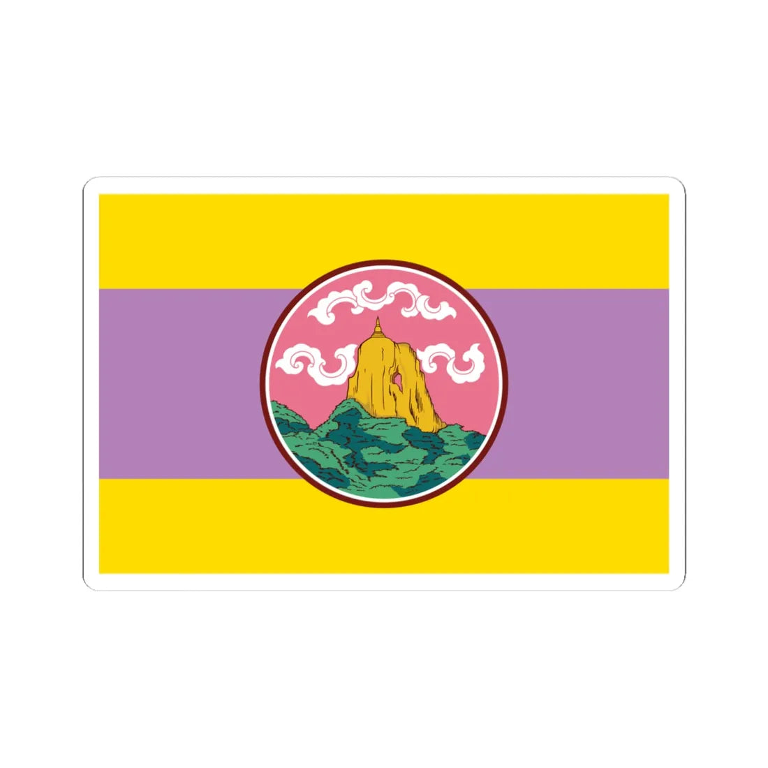 Flag of Phatthalung (Thailand) STICKER Vinyl Kiss-Cut Decal 4 Inch White - The Sticker Space