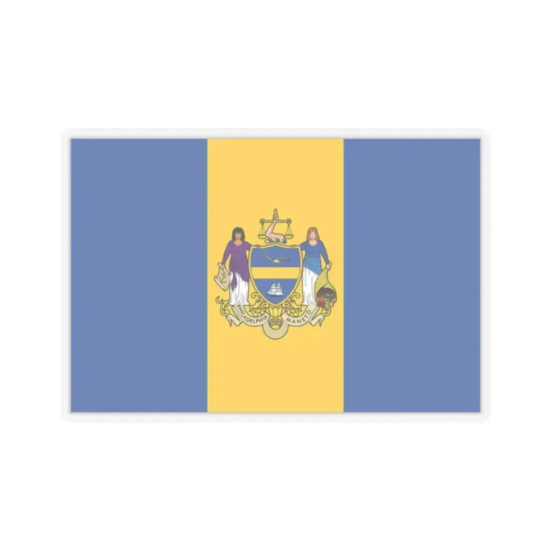 Flag of Philadelphia, Pennsylvania - STICKER Vinyl Kiss-Cut Decal 2 Inch Transparent - The Sticker Space