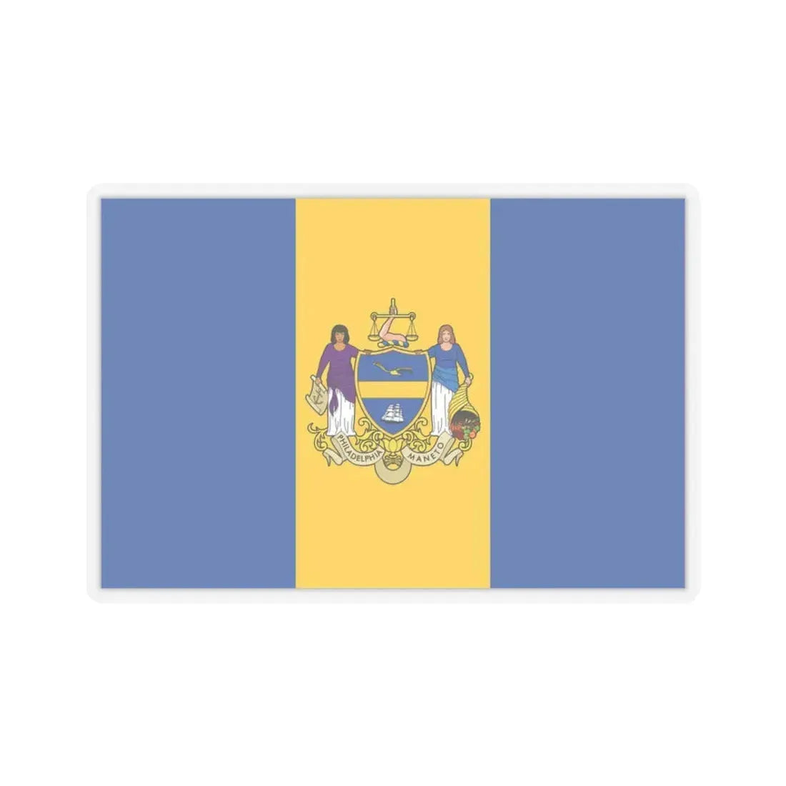 Flag of Philadelphia, Pennsylvania - STICKER Vinyl Kiss-Cut Decal 3 Inch Transparent - The Sticker Space
