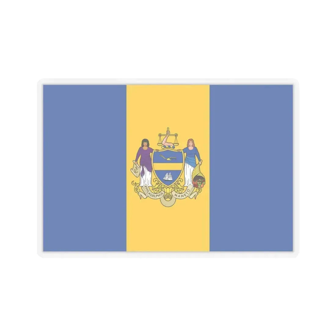 Flag of Philadelphia, Pennsylvania - STICKER Vinyl Kiss-Cut Decal 4 Inch Transparent - The Sticker Space