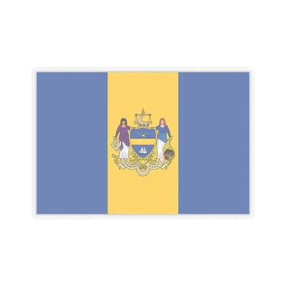 Flag of Philadelphia, Pennsylvania - STICKER Vinyl Kiss-Cut Decal 4 Inch Transparent - The Sticker Space