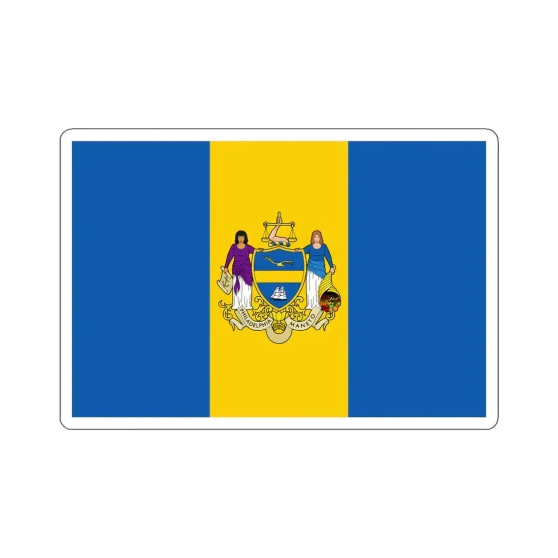 Flag of Philadelphia, Pennsylvania - STICKER Vinyl Kiss-Cut Decal 4 Inch White - The Sticker Space