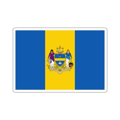 Flag of Philadelphia, Pennsylvania - STICKER Vinyl Kiss-Cut Decal 4 Inch White - The Sticker Space