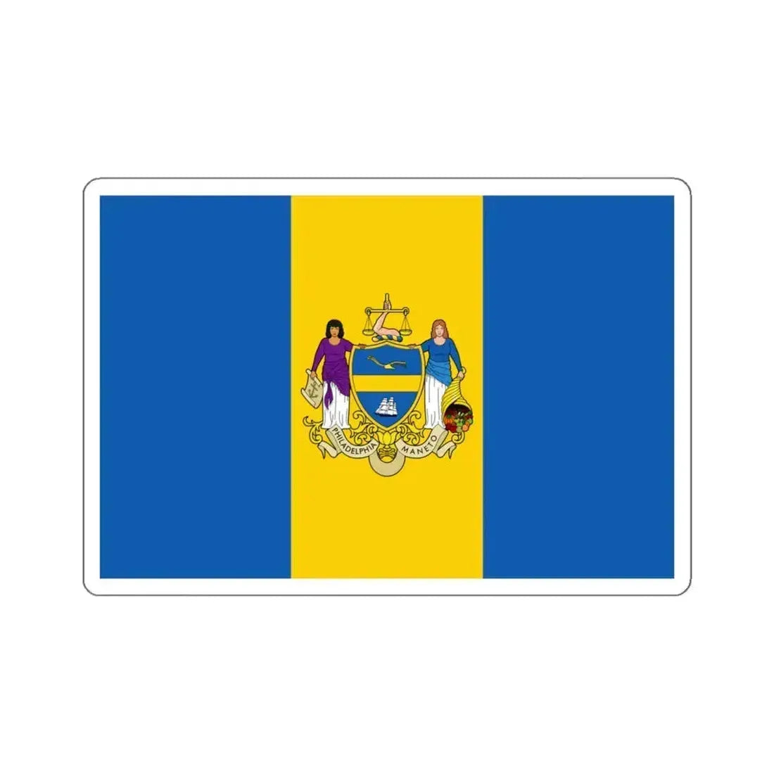Flag of Philadelphia, Pennsylvania - STICKER Vinyl Kiss-Cut Decal 6 Inch White - The Sticker Space