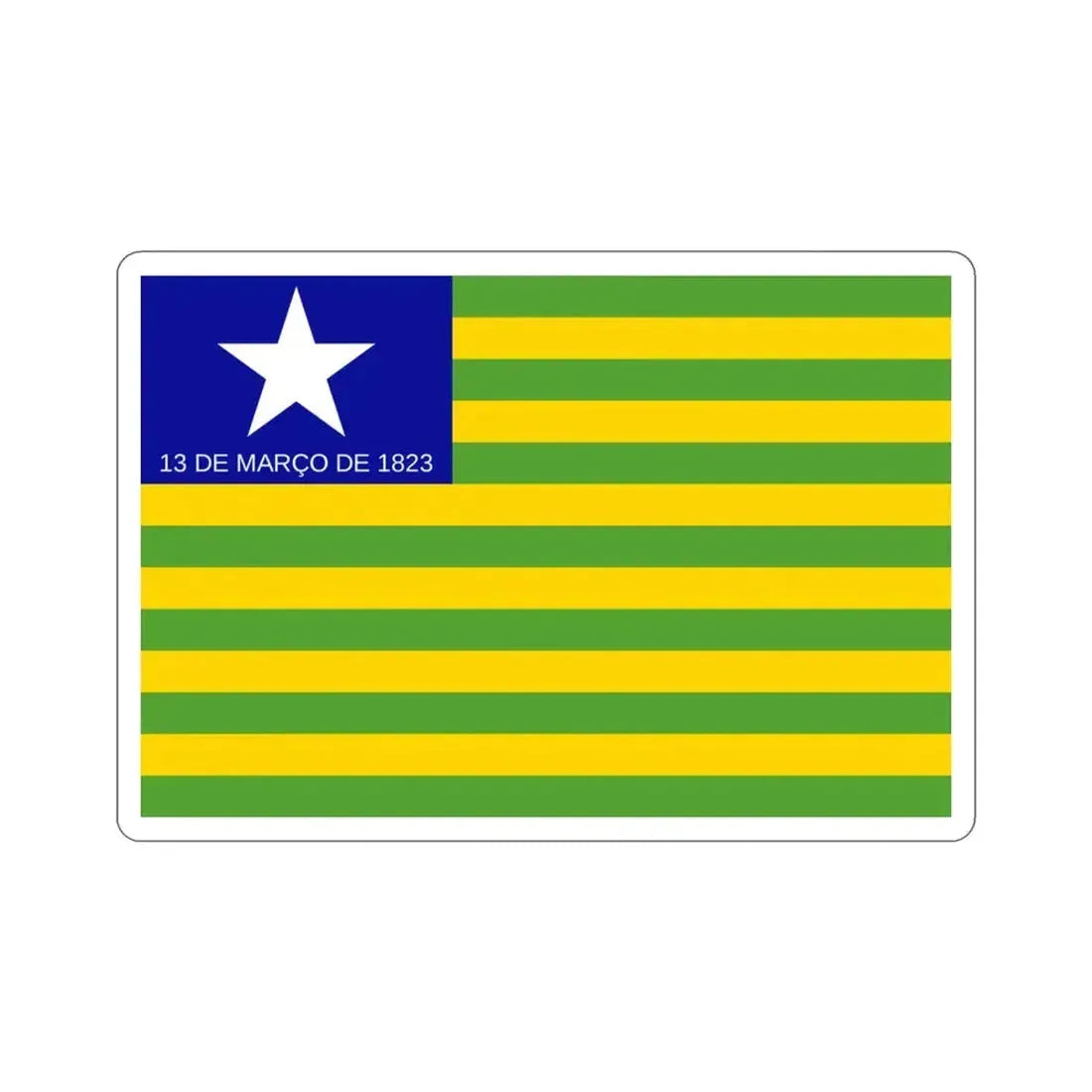 Flag of Piauí Brazil STICKER Vinyl Die-Cut Decal 3 Inch - The Sticker Space
