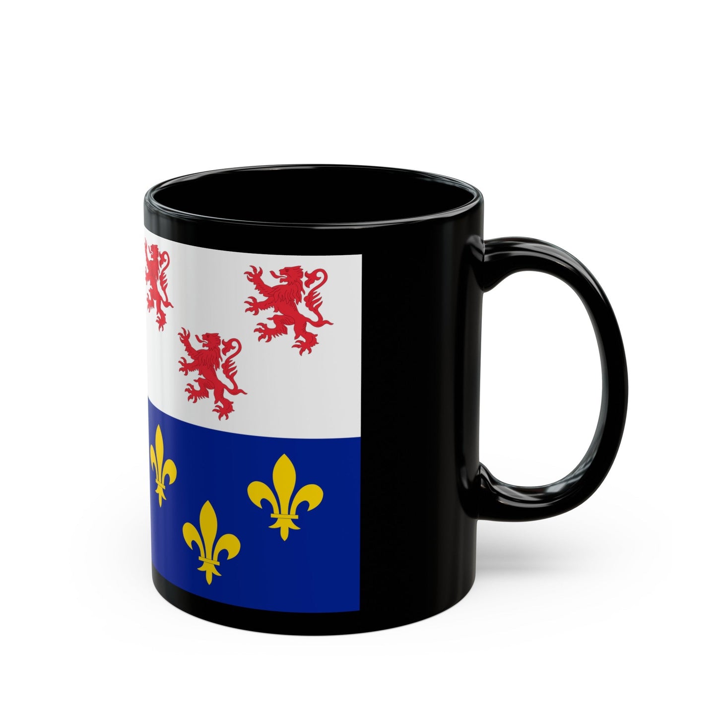 Flag of Picardy France - Black Coffee Mug-The Sticker Space