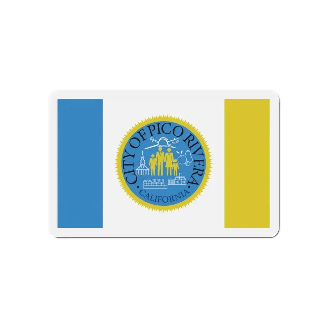 Flag of Pico Rivera California - Refrigerator Magnet 4 Inch - The Sticker Space