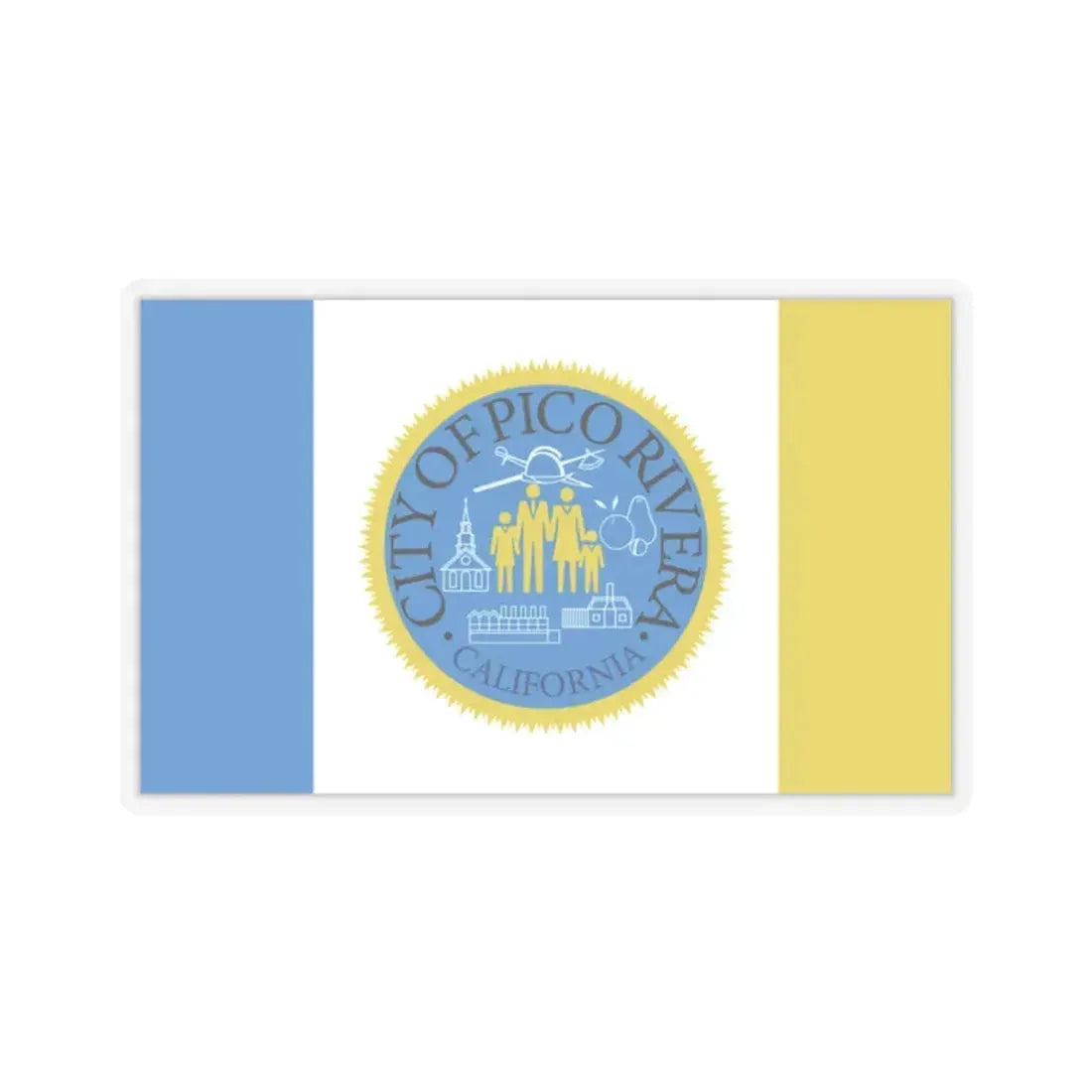 Flag of Pico Rivera, California - STICKER Vinyl Kiss-Cut Decal 2 Inch Transparent - The Sticker Space
