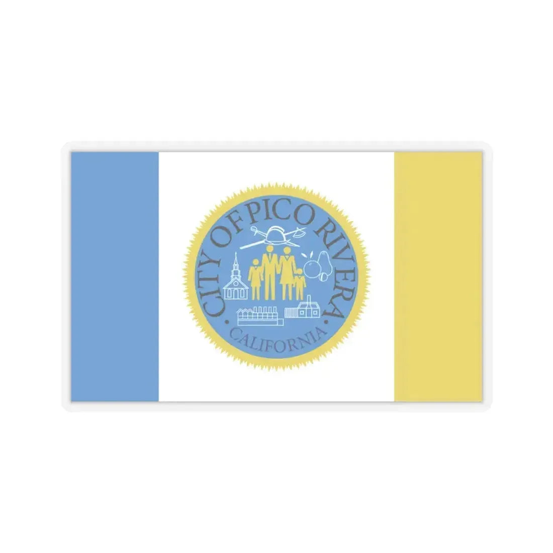 Flag of Pico Rivera, California - STICKER Vinyl Kiss-Cut Decal 3 Inch Transparent - The Sticker Space