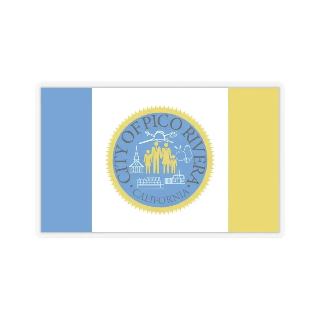 Flag of Pico Rivera, California - STICKER Vinyl Kiss-Cut Decal 6 Inch Transparent - The Sticker Space