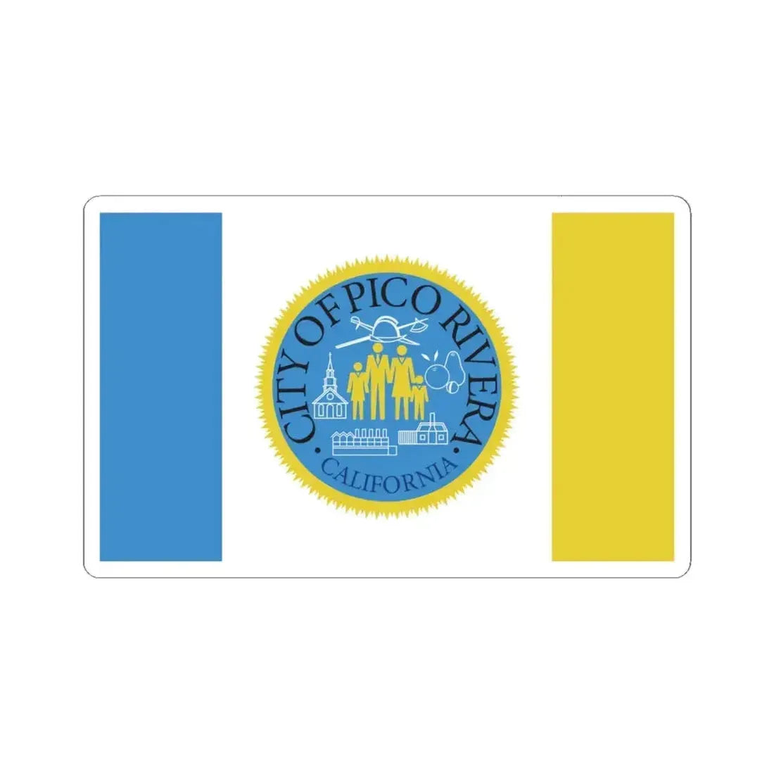 Flag of Pico Rivera California (United States) STICKER Vinyl Kiss-Cut Decal 6 Inch White - The Sticker Space