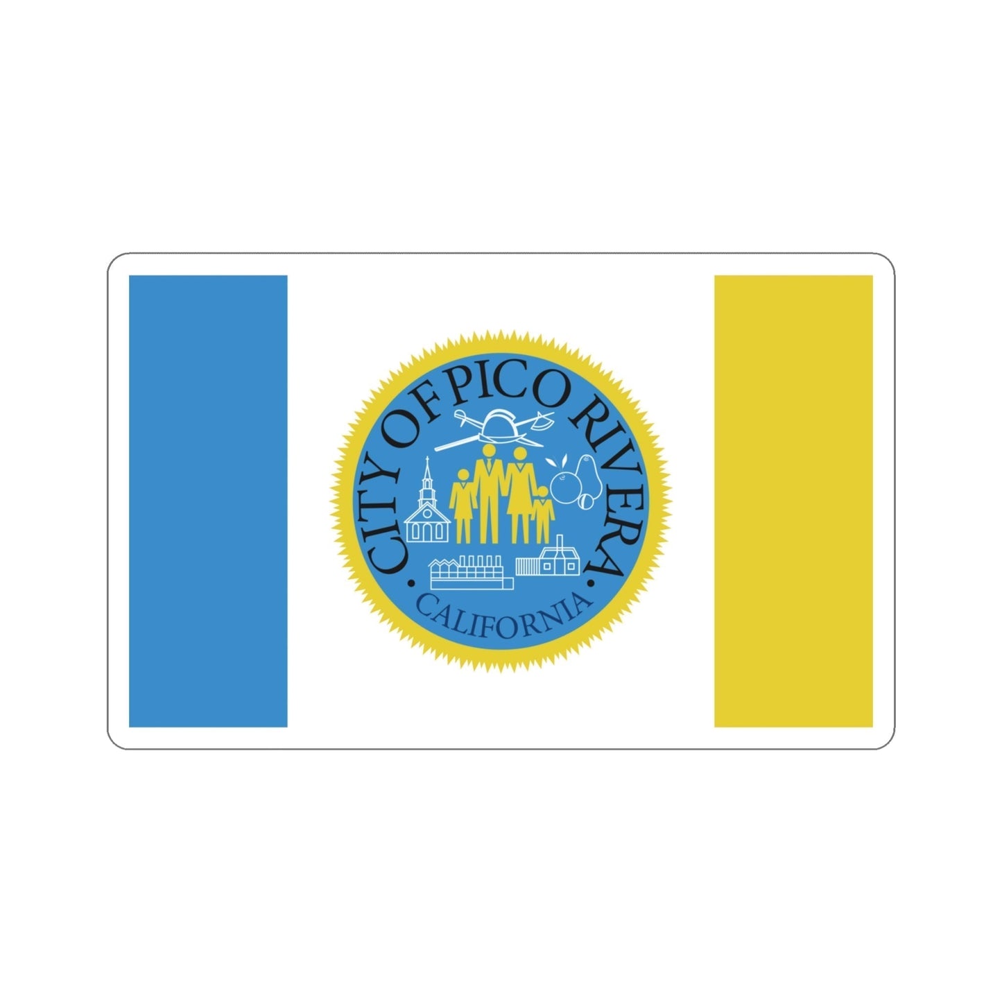 Flag of Pico Rivera California USA STICKER Vinyl Die-Cut Decal-4 Inch-The Sticker Space