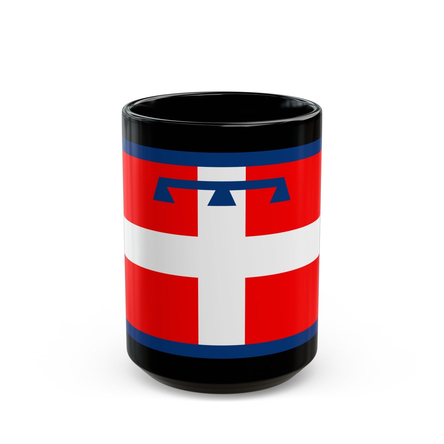 Flag of Piedmont Italy - Black Coffee Mug-15oz-The Sticker Space