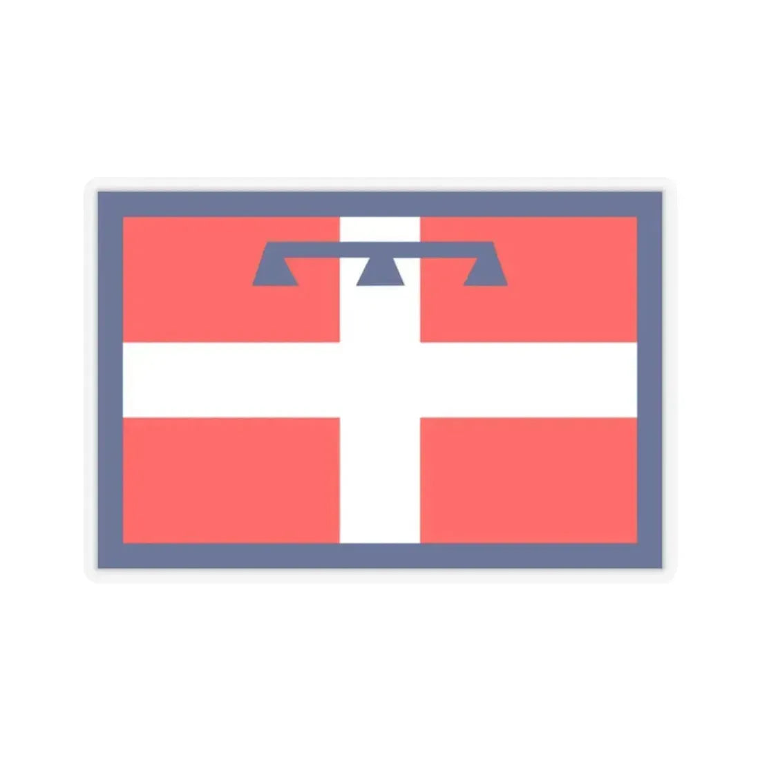 Flag of Piedmont Italy - STICKER Vinyl Kiss-Cut Decal 2 Inch Transparent - The Sticker Space