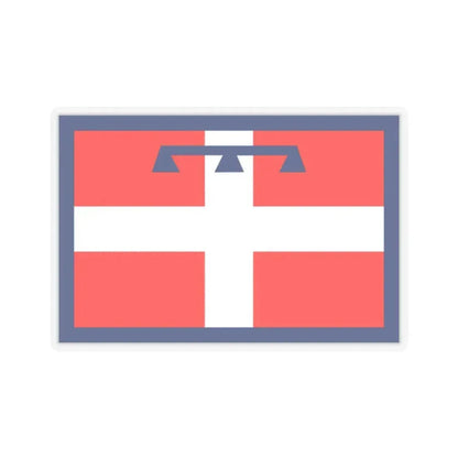 Flag of Piedmont Italy - STICKER Vinyl Kiss-Cut Decal 2 Inch Transparent - The Sticker Space
