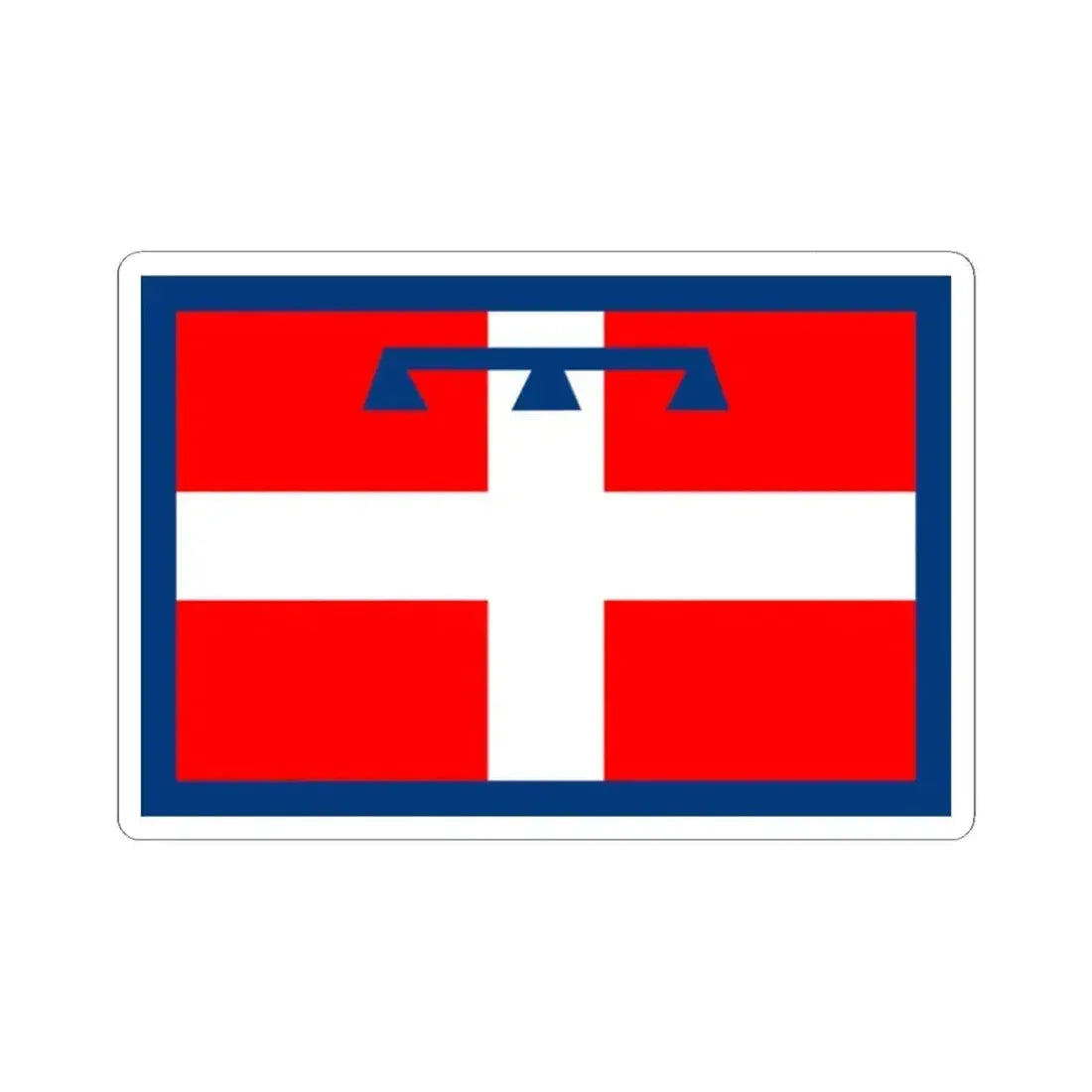 Flag of Piedmont Italy - STICKER Vinyl Kiss-Cut Decal 2 Inch White - The Sticker Space
