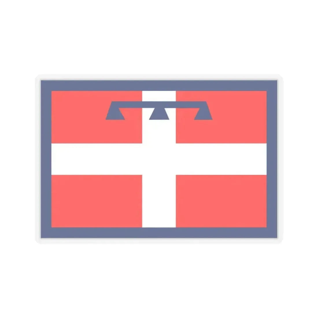 Flag of Piedmont Italy - STICKER Vinyl Kiss-Cut Decal 3 Inch Transparent - The Sticker Space