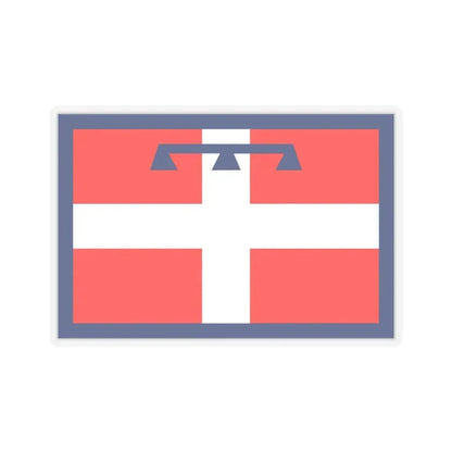Flag of Piedmont Italy - STICKER Vinyl Kiss-Cut Decal 3 Inch Transparent - The Sticker Space