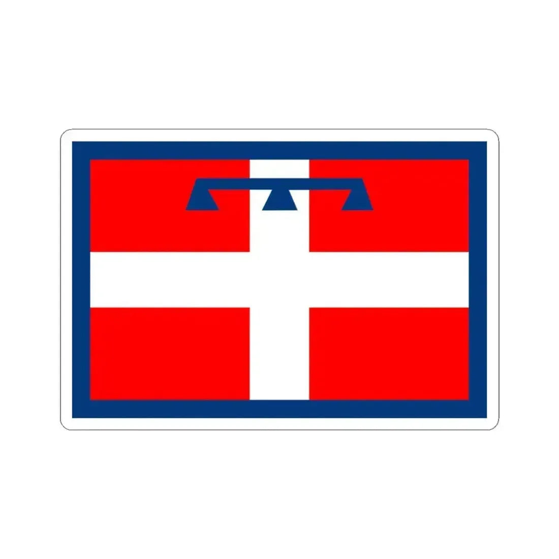 Flag of Piedmont Italy - STICKER Vinyl Kiss-Cut Decal 3 Inch White - The Sticker Space