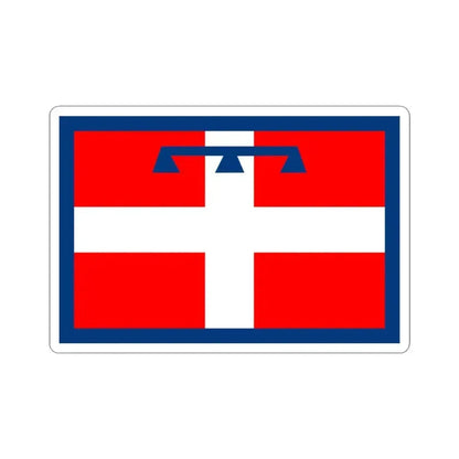 Flag of Piedmont Italy - STICKER Vinyl Kiss-Cut Decal 3 Inch White - The Sticker Space