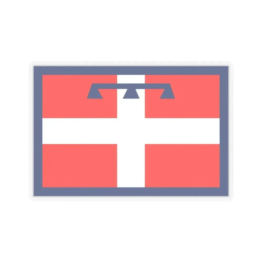 Flag of Piedmont Italy - STICKER Vinyl Kiss-Cut Decal 4 Inch Transparent - The Sticker Space