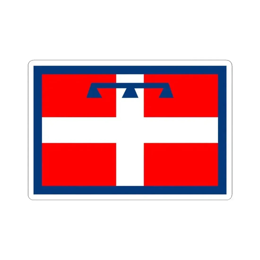 Flag of Piedmont Italy - STICKER Vinyl Kiss-Cut Decal 4 Inch White - The Sticker Space
