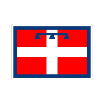Flag of Piedmont Italy - STICKER Vinyl Kiss-Cut Decal 4 Inch White - The Sticker Space