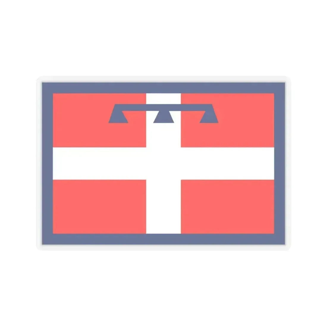 Flag of Piedmont Italy - STICKER Vinyl Kiss-Cut Decal 6 Inch Transparent - The Sticker Space