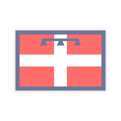 Flag of Piedmont Italy - STICKER Vinyl Kiss-Cut Decal 6 Inch Transparent - The Sticker Space