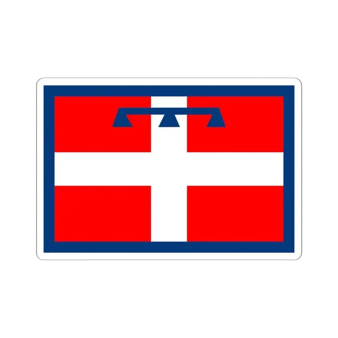 Flag of Piedmont Italy - STICKER Vinyl Kiss-Cut Decal 6 Inch White - The Sticker Space