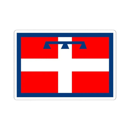 Flag of Piedmont Italy - STICKER Vinyl Kiss-Cut Decal 6 Inch White - The Sticker Space