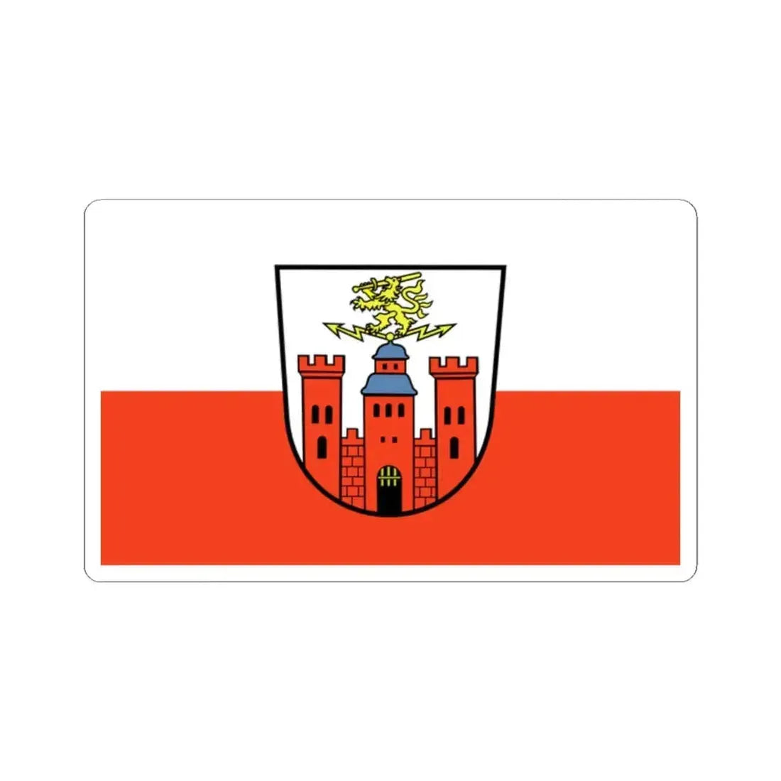 Flag of Pirmasens Germany - STICKER Vinyl Kiss-Cut Decal 2 Inch White - The Sticker Space