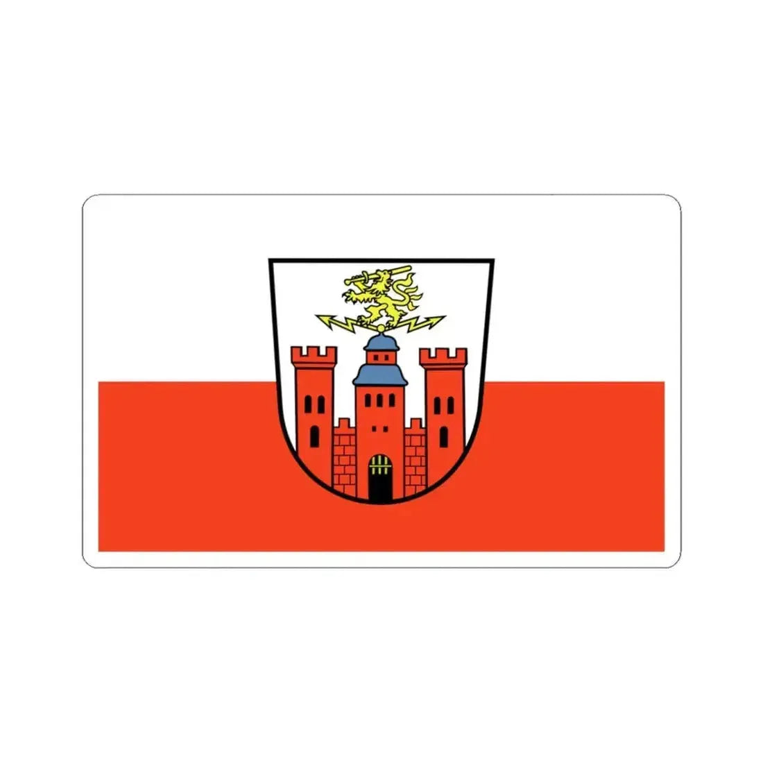Flag of Pirmasens Germany - STICKER Vinyl Kiss-Cut Decal 3 Inch White - The Sticker Space
