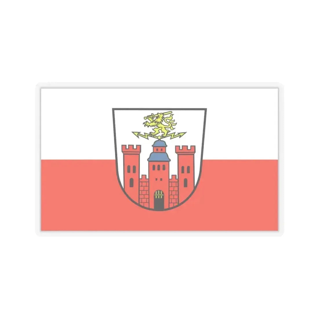 Flag of Pirmasens Germany - STICKER Vinyl Kiss-Cut Decal 4 Inch Transparent - The Sticker Space