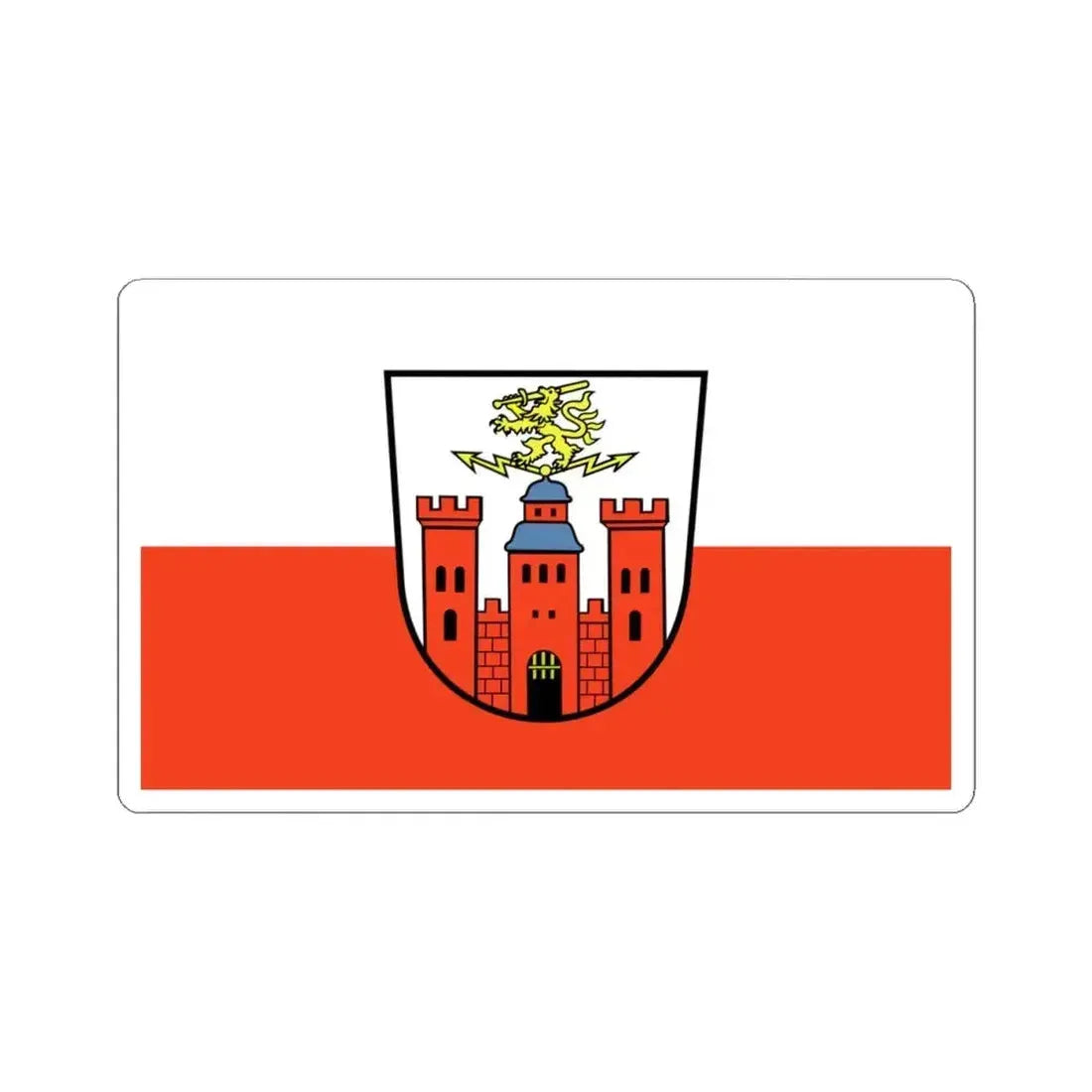 Flag of Pirmasens Germany - STICKER Vinyl Kiss-Cut Decal 4 Inch White - The Sticker Space
