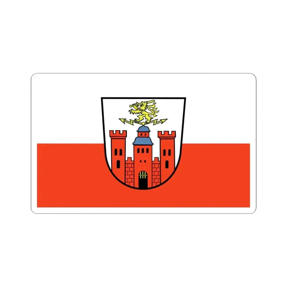 Flag of Pirmasens Germany - STICKER Vinyl Kiss-Cut Decal 6 Inch White - The Sticker Space