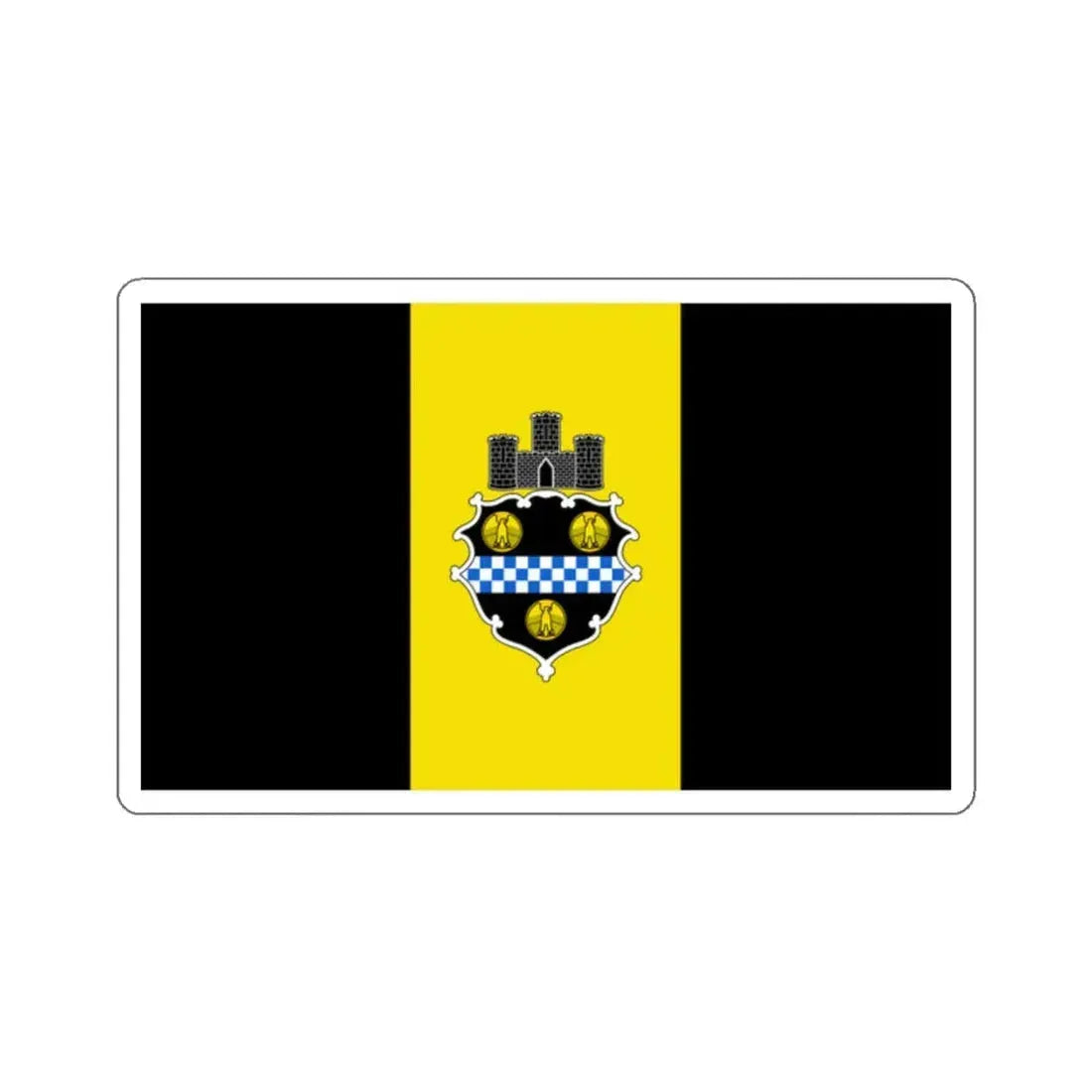Flag of Pittsburgh, Pennsylvania - STICKER Vinyl Kiss-Cut Decal 2 Inch White - The Sticker Space