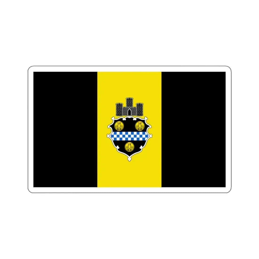 Flag of Pittsburgh, Pennsylvania - STICKER Vinyl Kiss-Cut Decal 3 Inch White - The Sticker Space