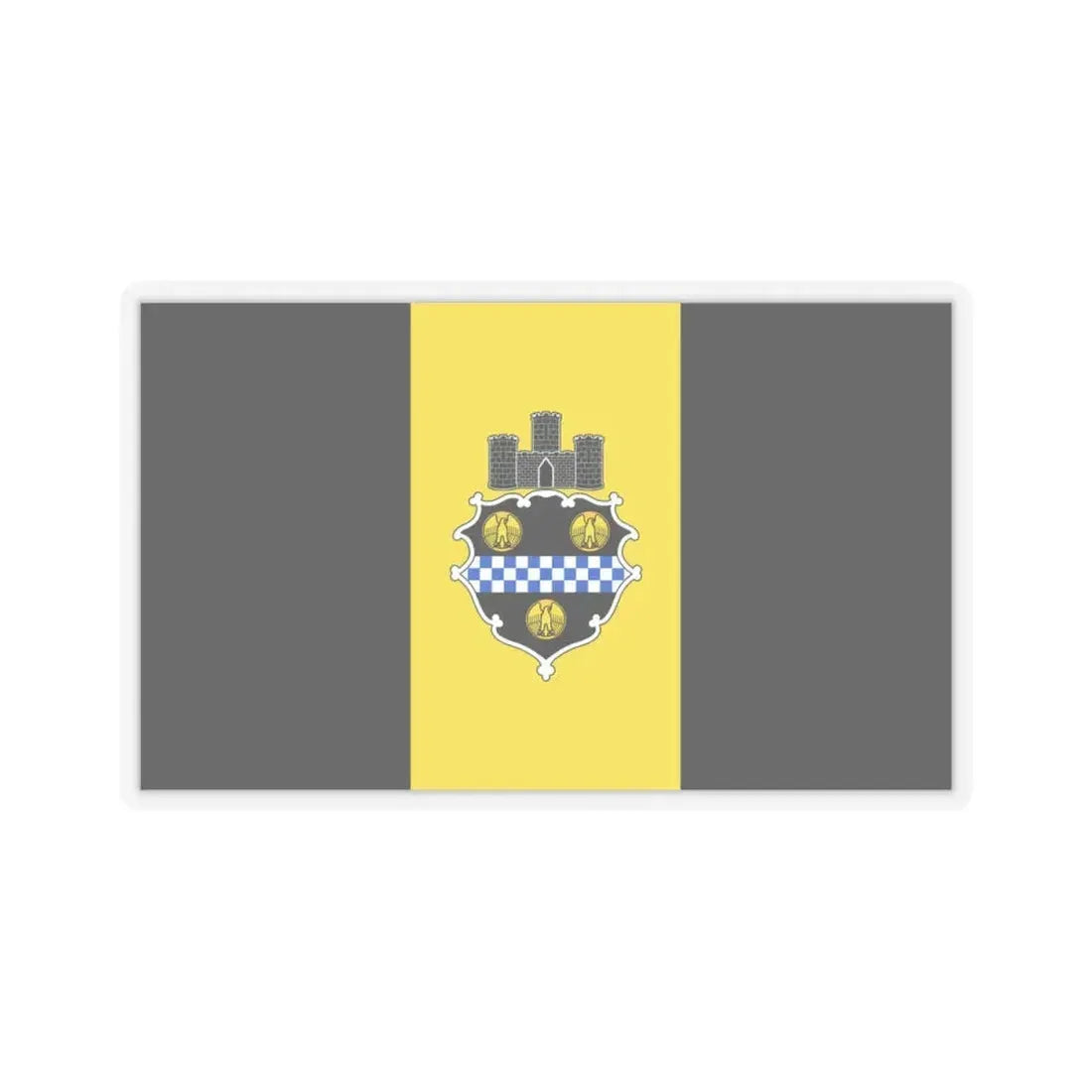 Flag of Pittsburgh, Pennsylvania - STICKER Vinyl Kiss-Cut Decal 4 Inch Transparent - The Sticker Space