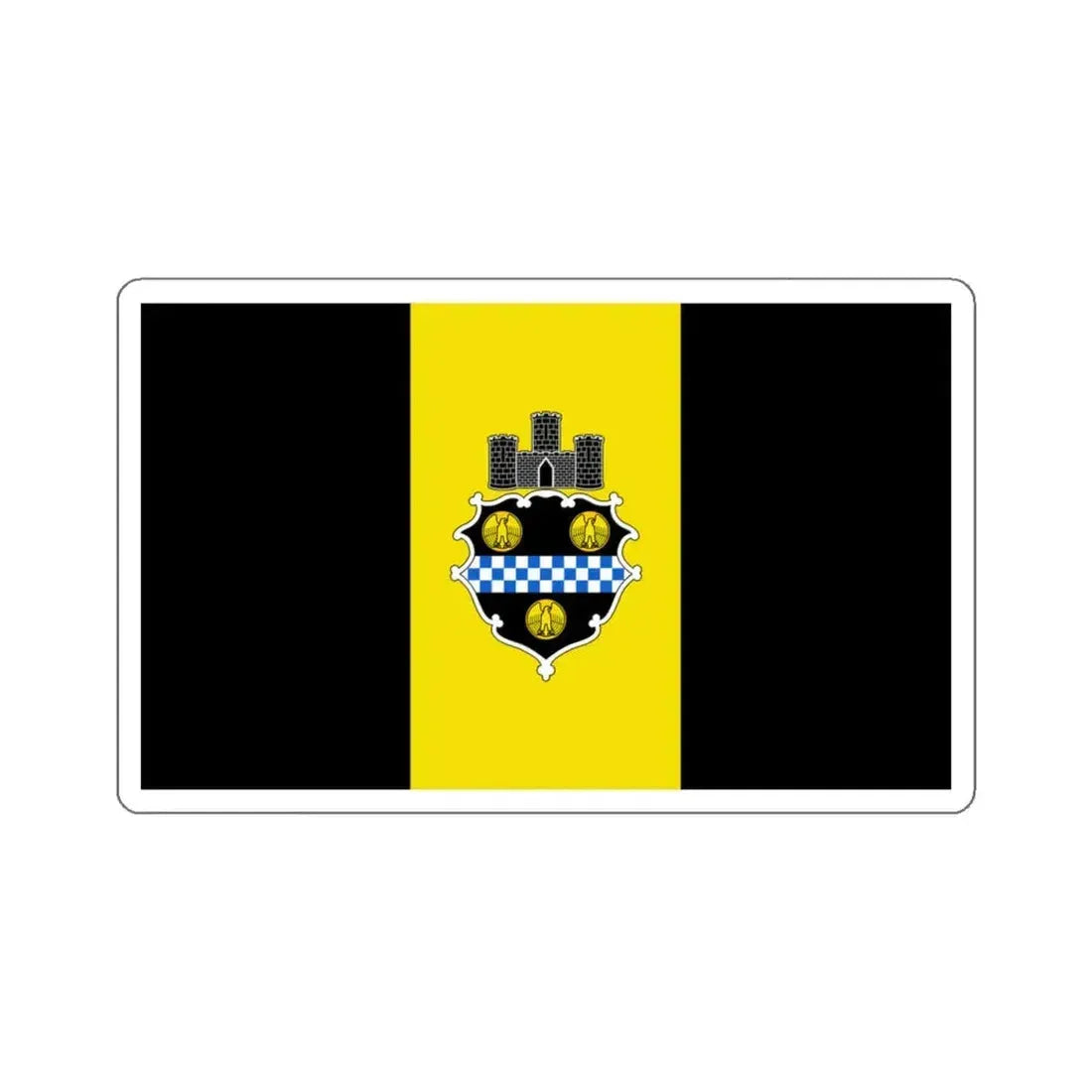 Flag of Pittsburgh, Pennsylvania - STICKER Vinyl Kiss-Cut Decal 4 Inch White - The Sticker Space