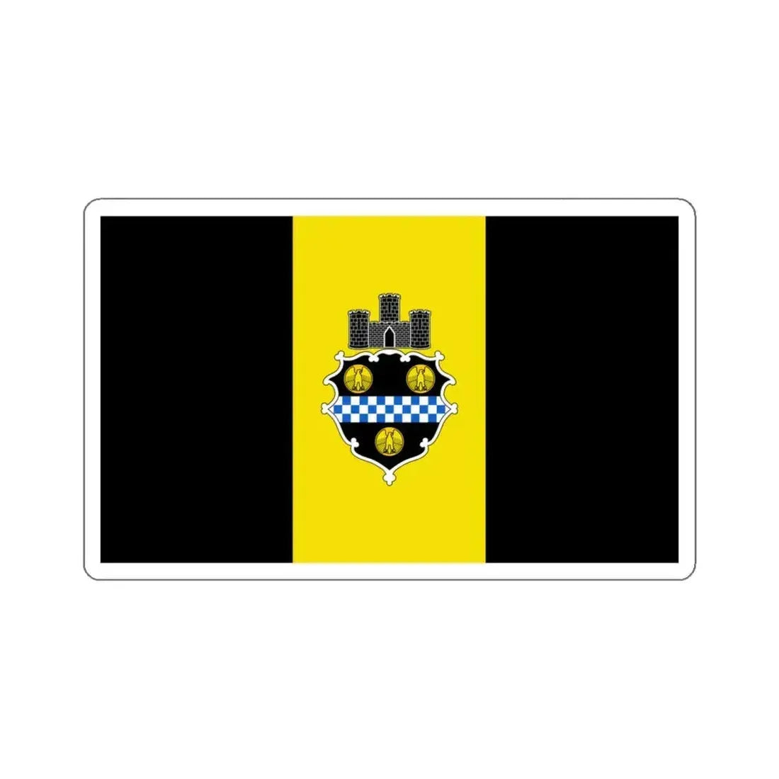 Flag of Pittsburgh, Pennsylvania - STICKER Vinyl Kiss-Cut Decal 6 Inch White - The Sticker Space