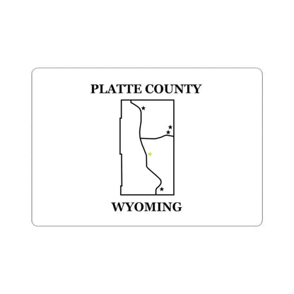 Flag of Platte County Wyoming (United States) STICKER Vinyl Kiss-Cut Decal 3 Inch White - The Sticker Space