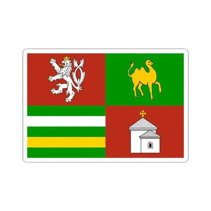 Flag of Plzen Region (Czech Republic) STICKER Vinyl Kiss-Cut Decal 3 Inch White - The Sticker Space