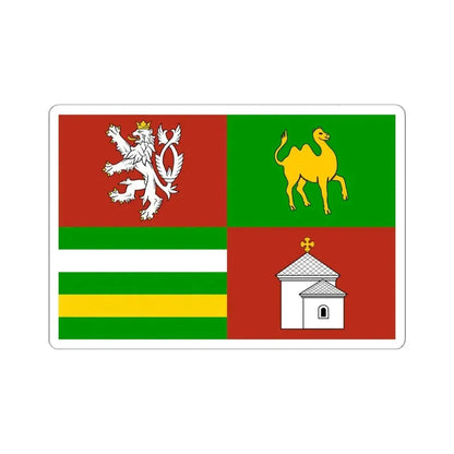 Flag of Plzen Region (Czech Republic) STICKER Vinyl Kiss-Cut Decal 6 Inch White - The Sticker Space