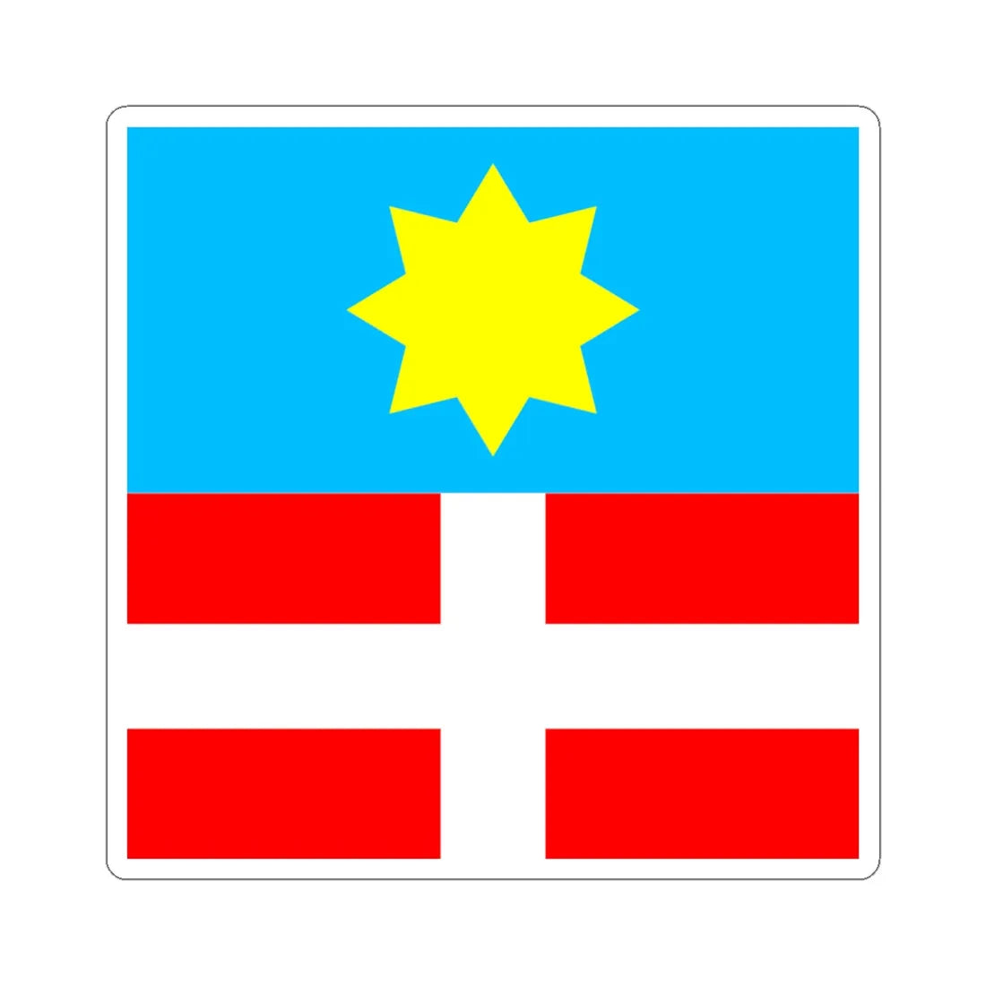 Flag of Pochaiv (Ukraine) STICKER Vinyl Kiss-Cut Decal 6 Inch White - The Sticker Space