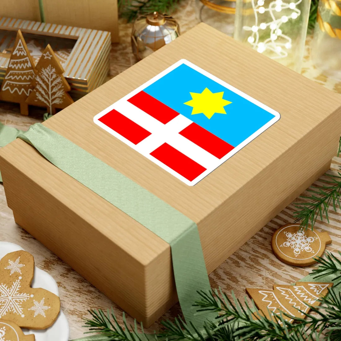 Flag of Pochaiv (Ukraine) STICKER Vinyl Kiss-Cut Decal - The Sticker Space